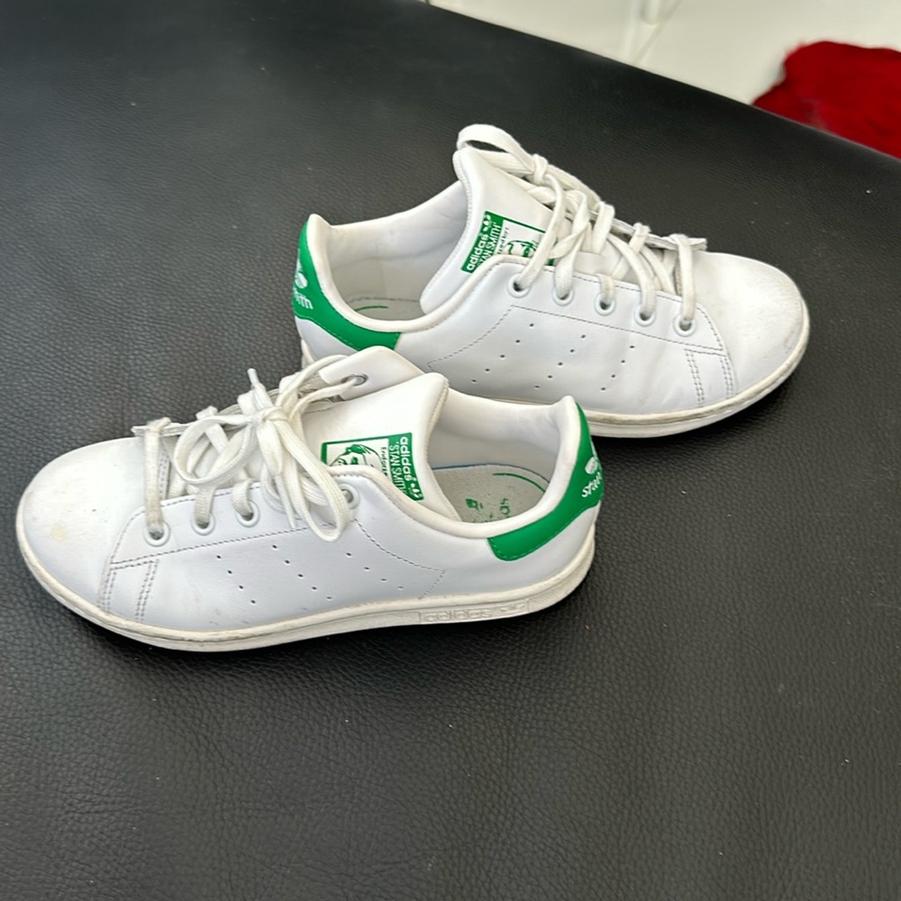 Adidas Stan Smith White and Green Sneakers